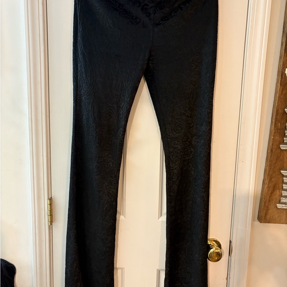 Free People Black Textured Pants